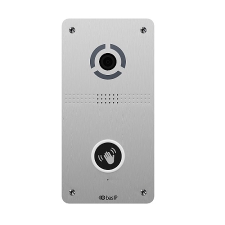 AV-05FD-SILVER BAS-IP Individual Entrance Panel with Touch-Free Button - Flush Mounted - Silver