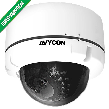 AVC-VT91MVLT AVYCON 2.8-12mm Varifocal 1080p Outdoor IR Day/Night Dome HD-TVI Security Camera 12VDC