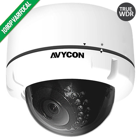 AVC-VT92VLT AVYCON 2.8-12mm Varifocal 1080p Outdoor IR Day/Night WDR Dome HD-TVI Security Camera 12VDC/24VAC