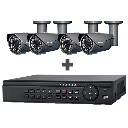 AVK-T71B4-1T AVYCON 4 Camera Package - 720P 1.3Mp HD-TVI Value Bundle with 4 Bullet Cameras and 4CH DVR Including 1TB HDD