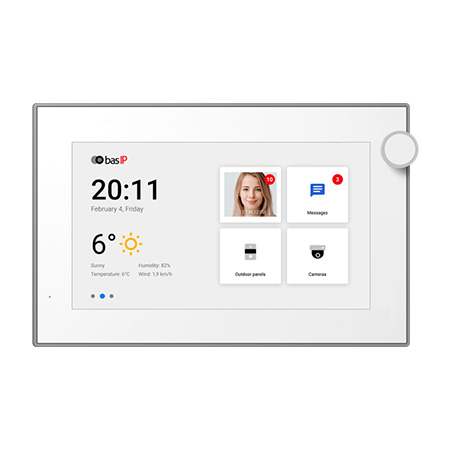AZ-07L-GRAY BAS-IP IP Indoor Monitor with a 7-Inch IPS Touch-Screen Color Display - Vertical or Horizontal Mount - Android - Gray