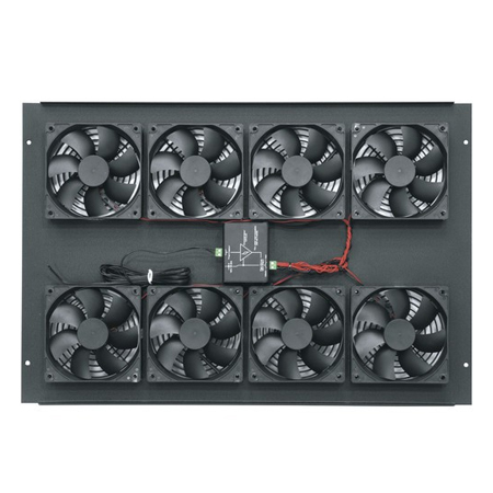 BGR-552FT Middle Atlantic 552 CFM DC Fan Top w/ 8 Fans for BGR Series - Black Finish