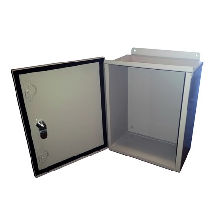 BW-119L Mier NEMA Type 3R Outdoor 10" W x 12" H x 6" D Metal Electrical Enclosure - Gray