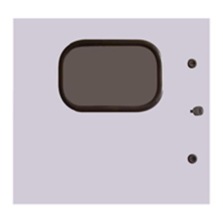BW-1248BPW Mier NEMA Type 3R Outdoor 24" W x 24 "H x 8 "D Metal Electrical Enclosure - Gray w/ Internal Removable 22" W x 22" H Back Panel - Solid Door with Window