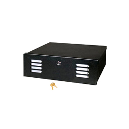 BW-201-12V Mier NEMA Type 1 Indoor 16" W x 5" H x 16" D DVR LockBox with 12V Fan - Black