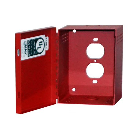 BW-250RUL Mier UL Listed NEMA Type 1 Indoor 4.625" W x 5.75" H x 2.5" D Transformer Cover - Red