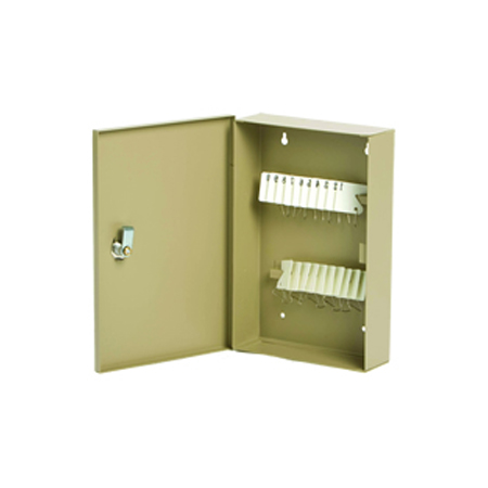 BW-300B Mier 8" W x 12" H x 2.5" D Key Lockbox - Beige w/ 20 Blank Key Tags