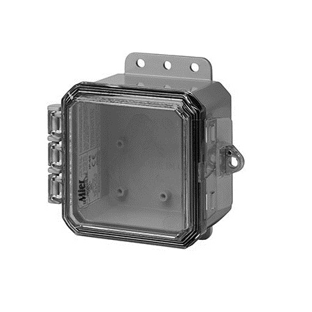 BW-L443C Mier UL Listed NEMA Rated Outdoor 4" H x 4" W x 3" D Polycarbonate Electrical Enclosure - Gray - Clear Door