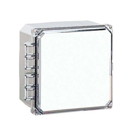 BW-L444C Mier UL-50/c-UL Listed NEMA Type 2,3,3R,3S,4,4X,5,12,6/6P Outdoor 4" W x 4" H x 4" D Non-metallic Snap Enclosure - Gray w/ Clear Door