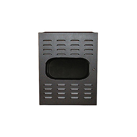 BW-RACKBOXW Mier NEMA Type 1 Indoor 19.25" W x 24" H x 26" D Metal Enclosure with and Fan - Black - Door with Window