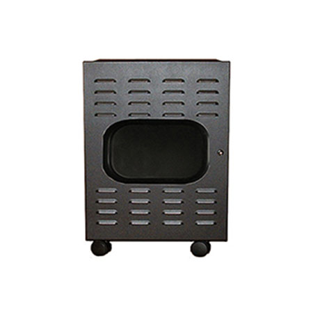 BW-RACKCARTW Mier NEMA Type 1 Indoor 19.25" W x 24" H x 26" D Metal Enclosure Cart with Fan - Black - Door with Window