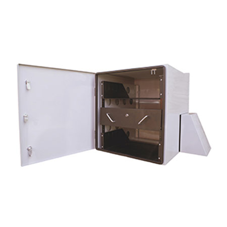 BW-RACKFC Mier NEMA Type 1 Indoor 22" W x 24" H x 24" D Metal Enclosure with Termostat and Fan - Gray