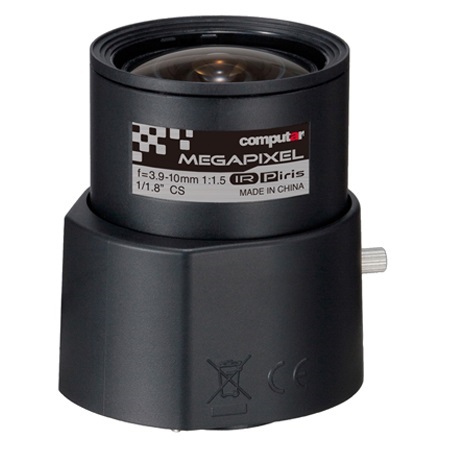 EG3Z3915KCS-MPWIR Computar 8MP/4K 1/1.8" 3.9-10mm Varifocal F1.5-F16C CS Mount P-Iris IR Corrected Lens