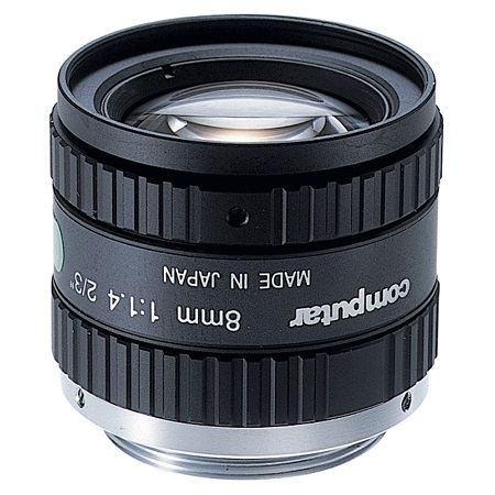 M0814-MP2 Computar 2/3" C-Mount 8mm F/1.4 1.5 Mega-Pixel Locking Iris Lens