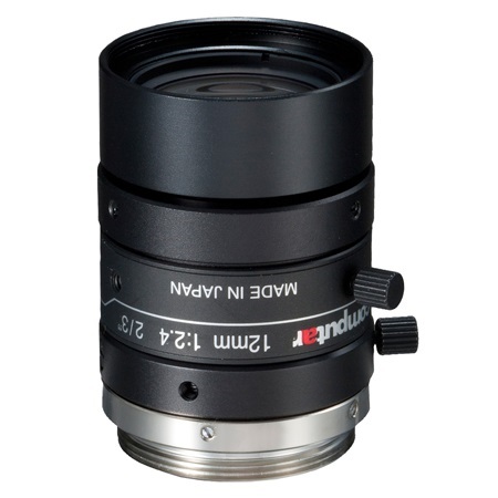 M1224-MPW2 Computar 2/3" C-Mount 12mm F/2.4 5 Mega-Pixel Ultra Low Distortion Lens