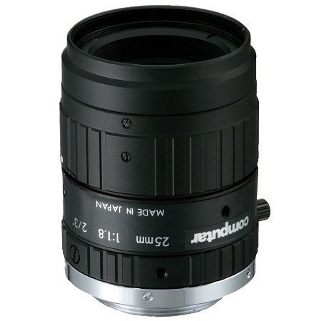 M2518-MPW Computar 2/3" C-Mount 25mm F/1.8 5 Mega-Pixel Ultra Low Disortion Manual Iris Lens