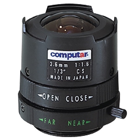 T2616FICS Computar 1/3" CS-Mount 2.6mm F/1.6 Monofocal Manual Iris Lens