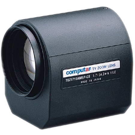 T6Z5710AMSP-CS Computar 1/3" CS-Mount 5.7-34.2mm Motorized Zoom F/1.0 Video Auto Iris Lens