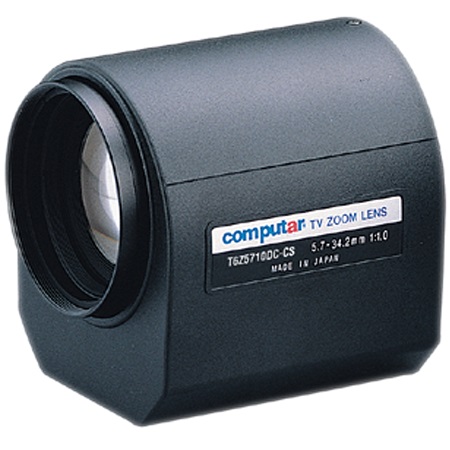 T6Z5710DC-CS Computar 1/3" CS-Mount 5.7-34.2mm Motorized Zoom F/1.0 Mini Connector DC Auto Iris Lens