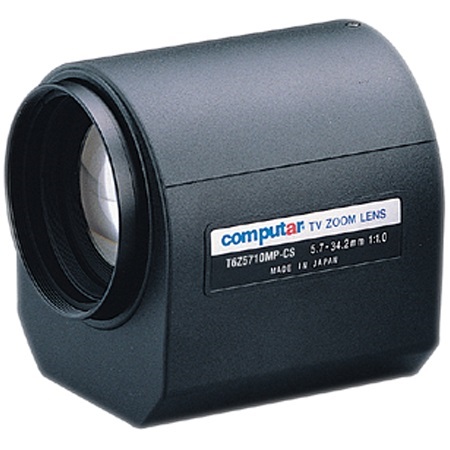 T6Z5710MP-CS Computar 1/3" 5.7-34.2mm Motorized Remote Control F1-F16C CS Mount 3 Motors Lens