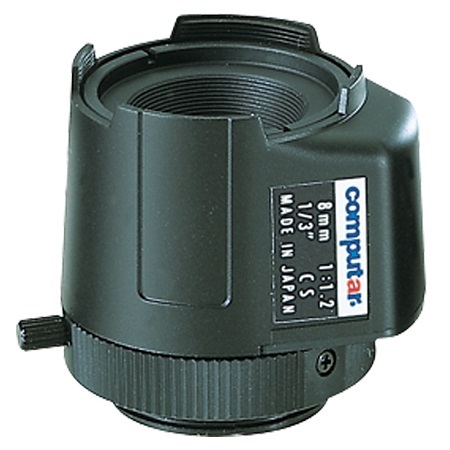 TG0812FCS Computar 1/3" CS-Mount 8mm F/1.2 Mini Connector Short Cable DC Auto Iris Lens