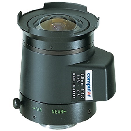 TG2010FCS-L Computar 1/3" CS-Mount 2mm F/1.0 Mini Connector Long Cable DC Auto Iris Lens