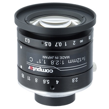 V1228-MPY2 Computar 1.1" C-Mount 12mm F2.8 12MP Manual Iris Lens