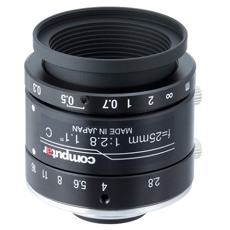 VG2518KC-MPYIR-V31 Computar 1.1" C-Mount 25mm F1.8 12MP IR Corrected P-Iris Lens
