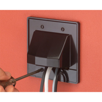CER2BL Arlington Industries 2-Gang Reversible Two-Piece Low-Voltage Cable Entrance Plate - Black