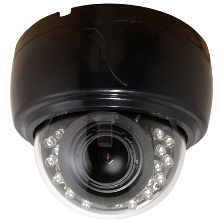 CLED30D7B Speco Technologies Indoor Plastic Dome w/ IR & Fizxed Lens, 600 TVL, 12VDC, 3.6mm, Black Housing