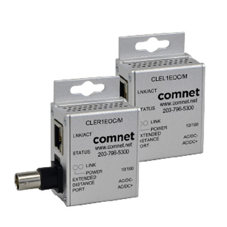 CLEK11EOC Comnet 2 x Miniature Copper Line Single Channel Ethernet Over COAX External Power