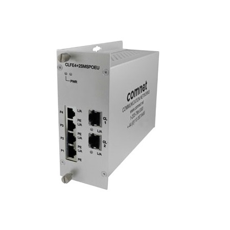 CLFE4+2SMSU Comnet 10/100TX Drop/Insert/Repeat 4TX/2EX Self-Managed Ethernet Switch UTP Model