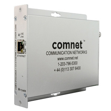 CWFE1POCOAX(A) Comnet 10/100Mbps Media Converter, Commercial Grade Ethernet to COAX with Power (Includes power supply)-DISCONTINUED