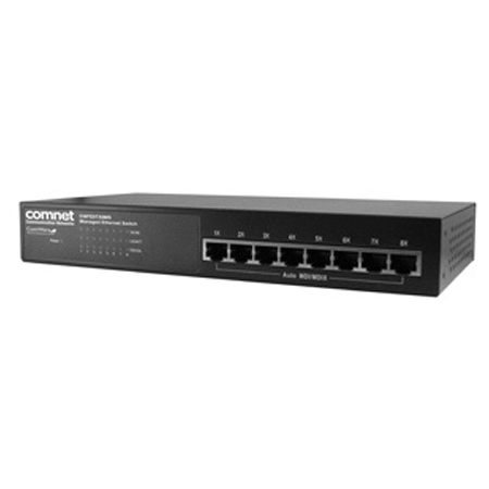 CWFE8TX8MS Comnet 8 Port 10/100Mbps Managed Switch 8 Copper Tx Commercial Grade Internal Power Supply