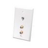 Show product details for CWP592TA Vanco Wall Plate Phone Jack / 2 Coax 4C Light Almond