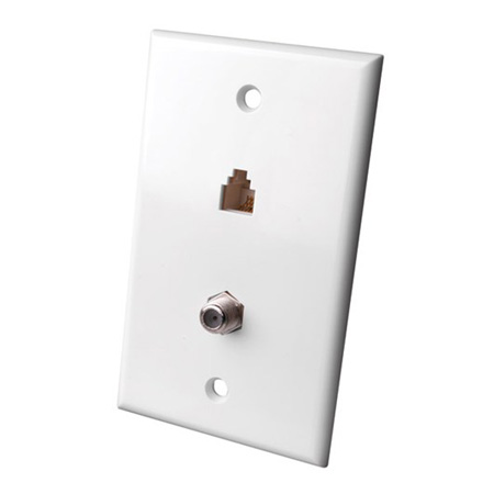 Vanco Color Mate Combination Telephone/Coax Wall Plate