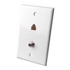 Show product details for CWP59TX Vanco Wall Plate Phone/Coax 4C Ivory