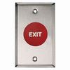 Show product details for 908-RE-MA x 32D Dormakaba Rutherford Controls Exit Symbol Maintained Action Mushroom Button - Brushed Stainless Steel Faceplate - Red Cap