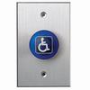 Show product details for 916-B-MO x 40 Dormakaba Rutherford Controls Blank Symbol Momentary Action Tamper-proof Mushroom Button - Brushed Anodized Dark Bronze Faceplate - Blue Cap