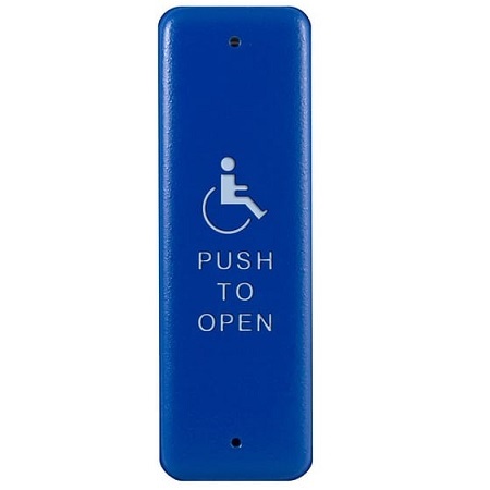 941HPBLU-MO Dormakaba Rutherford Controls Narrow Blue Plate Momentary Handicap PTO 1.5" X 4.75™ x 32D
