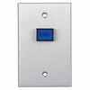Show product details for 970-B-MO-05-40 Dormakaba Rutherford Controls Momentary Action Tamper-proof Illuminated Request-To-Exit Button Brushed Anodized Dark Bronze Faceplate 12VDC - Blue Cap