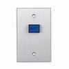 Show product details for 970-B-MA-05-28 Dormakaba Rutherford Controls Maintained Action Tamper-proof Illuminated Request-To-Exit Button Brushed Anodized Aluminum Faceplate 12VDC - Blue Cap