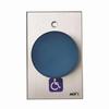 Show product details for 990-B-MA x 40 Dormakaba Rutherford Controls Blank Symbol Maintained Action Oversized Tamper-proof Button - Brushed Anodized Dark Bronze Faceplate - Blue Cap