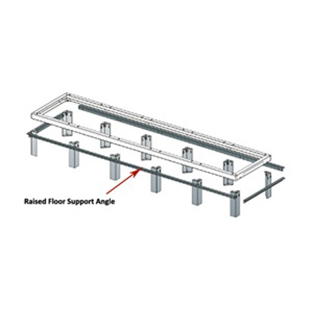 DANGLE-1-3642 Middle Atlantic Pair Raised Floor Support Angle (Black)