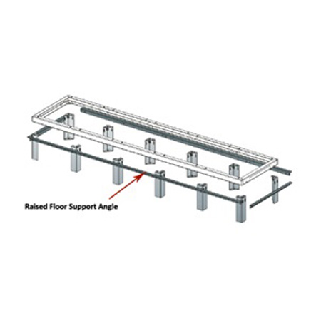 DANGLE-3-31 Middle Atlantic Pair Raised Floor Support Angle (Black)