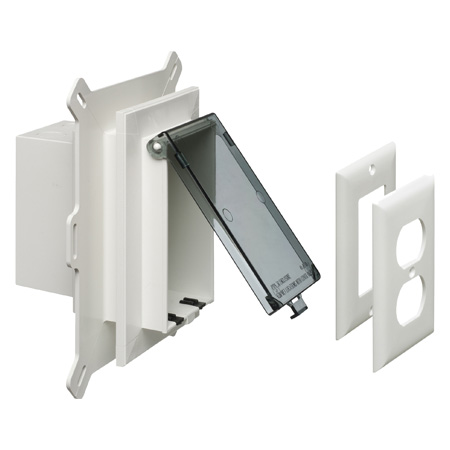 DBVS1C Arlington Industries 1-Gang Clear O/D Receptacles Box