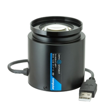 DL0828UC-MPY Computar 1/1.1" C-Mount 8mm F/2.8 12MP Industrial Plug and Play Remote Control Iris Lens