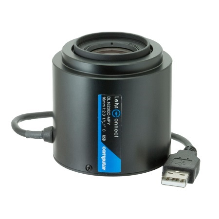 DL1623UC-MPY Computar 1/1.1" C-Mount 16mm F/2.3 12MP Industrial Plug and Play Remote Control Iris Lens
