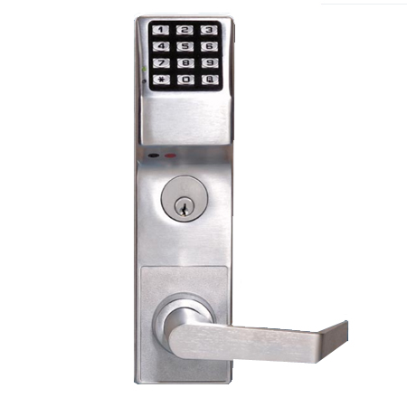 DL4500DBL-3 Alarm Lock Electronic Digital Mortise Lock - Straight Lever Deadbolt Function Left Hand - Polished Brass Finish