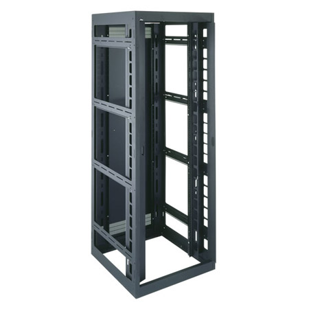 DRK19-44-42PRO Middle Atlantic 44 Space (77") 19" Panel Width 42" Deep Gangable Rack w/ Cage-Nut Rackrail - CBL Management Ducts - Vented Rear Door